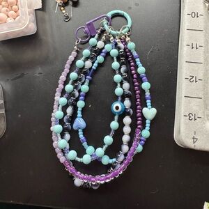 handmade beaded bag charm